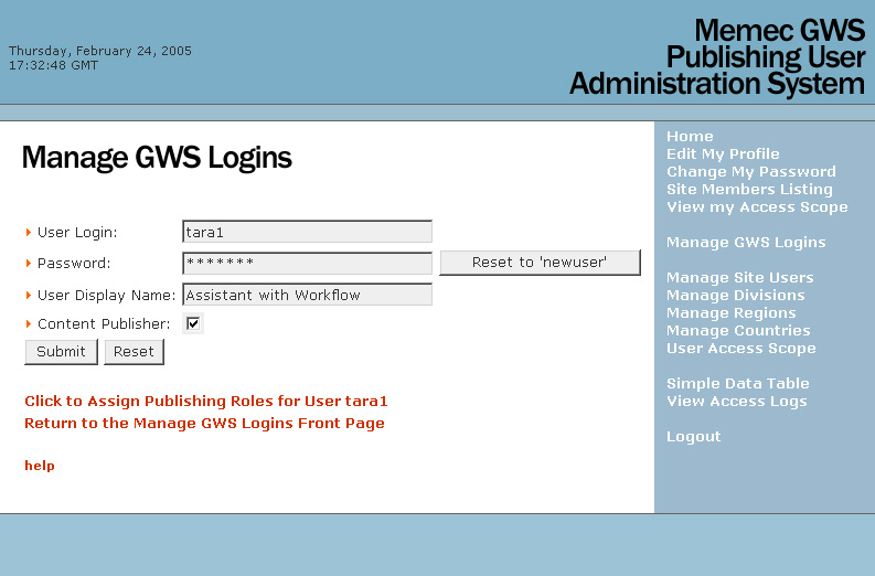 Edit a Website Login