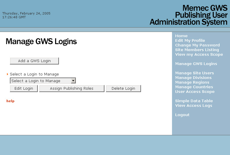 Manage Website Logins