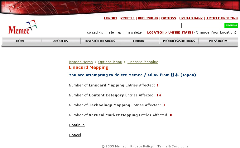 Delete a Linecard Mapping