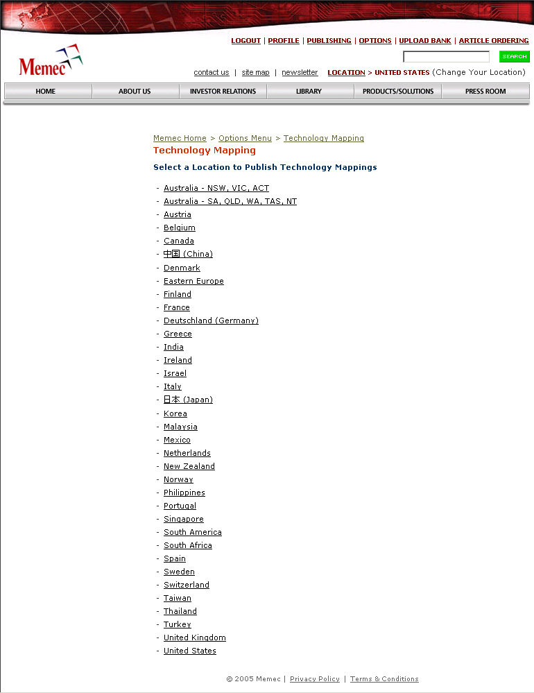 Show Locations for Technology Mappings