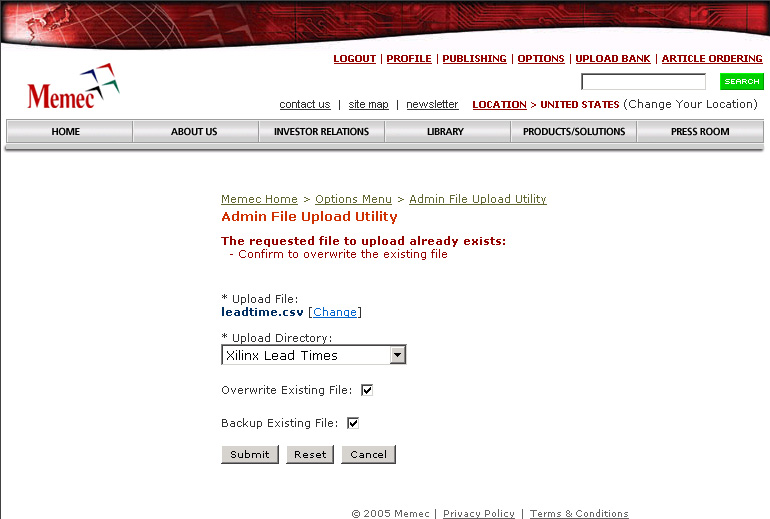 File Upload Utility - Upload File Error
