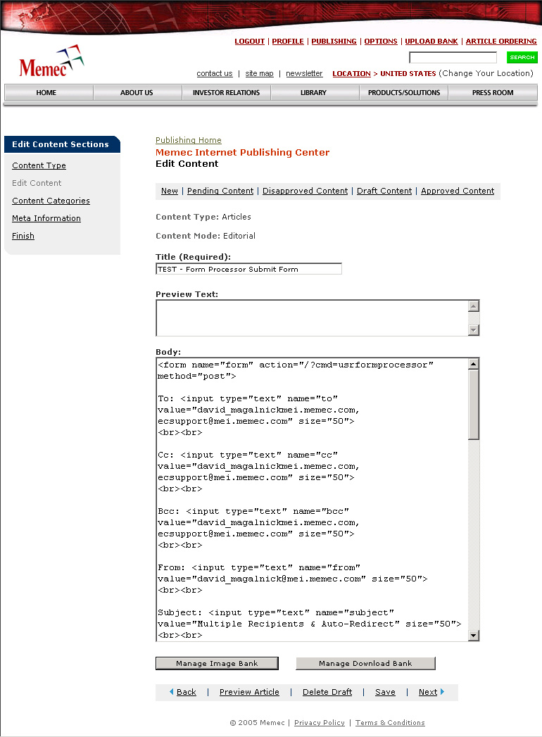 Publishing - Edit Article