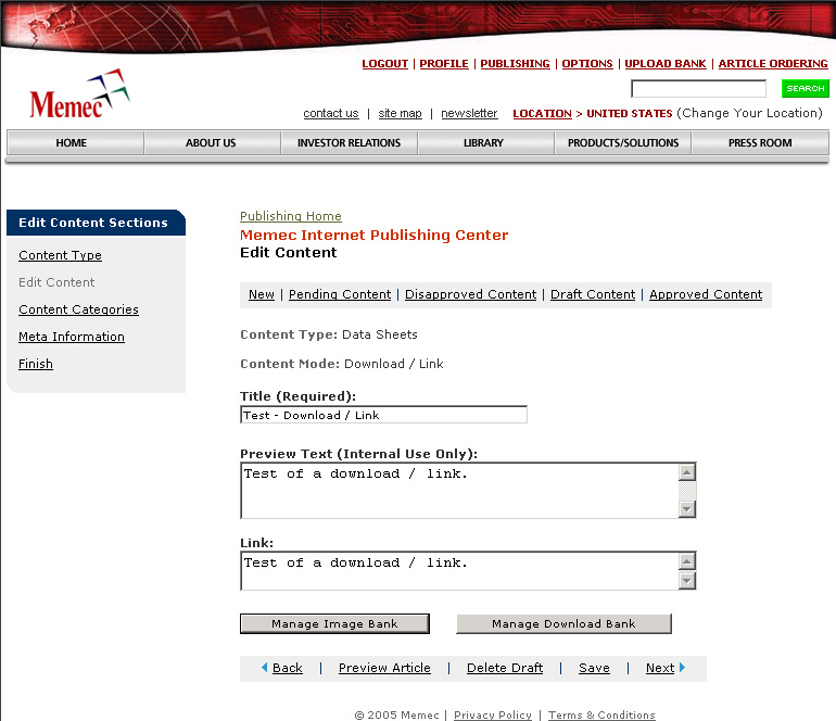 Publishing - Edit Link