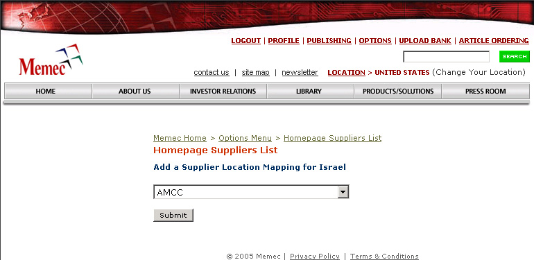 Add a Homepage Supplier